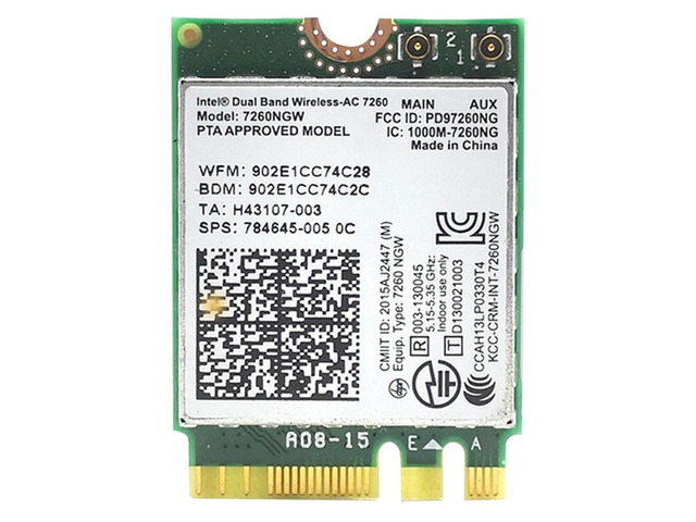1 PC 7260NGW 1200M Dual-Band Gigabit Network Card Bluetooth 4.0 NGFF M2 Built-In Network Card Green