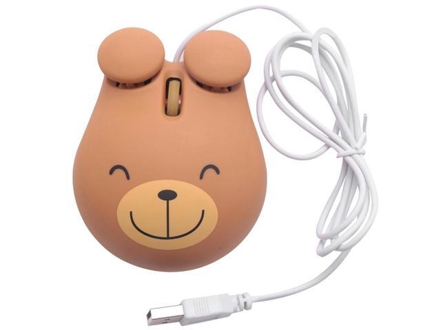 1000 Dpi Wired Optical Gaming Mouse Cute Bear Animal Mouse Usb For Pc Laptop Game Console Brown Plastic