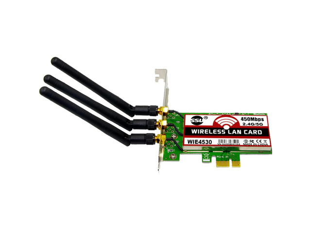 Wireless 450Mbps LAN Network PCI-Express Adapter Card 802.11B/G/N 3 Antenna