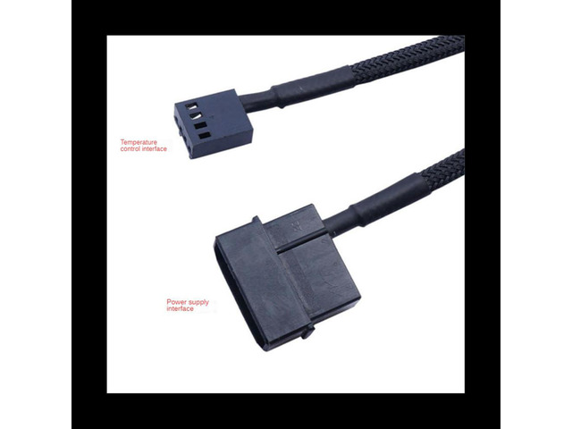 1 to 5-Port 4-Pins PWM CPU Cooler/ Case/ Chasis Cooling Fan Power Cable Hub Splitter Adapter Black Sleeved Jacket 40cm