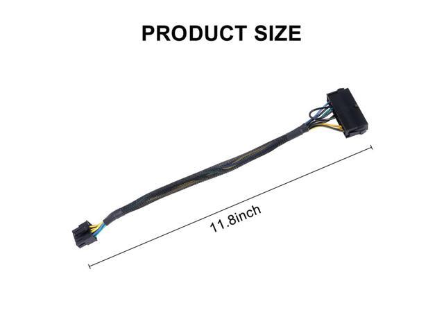 24 Pin to 10 Pin ATX PSU Main Power Adapter Braided Sleeved Cable for for PC and Servers 12-Inch(30cm)