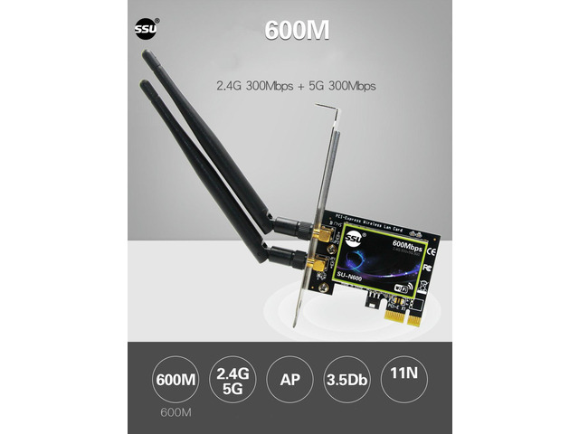 Desktop built-in pci-e wireless network card dual frequency 300M wireless network card 2.4G / 5G supports AP launch