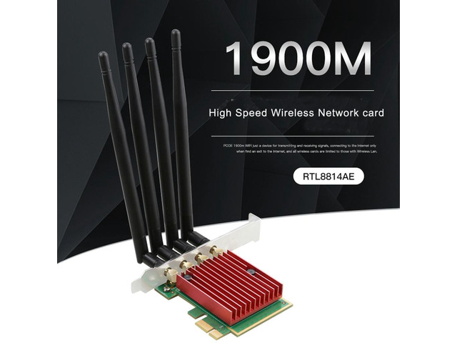 High speed PCIe network card 1900M wireless network adapter RTL8814AE Realtek chip 4 Antenna 2.4G/5G Dual Band