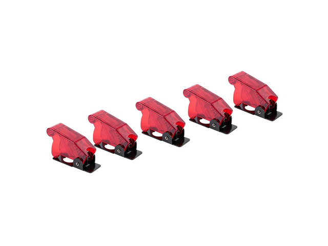 Plastic 12mm Toggle Switch Safety Cover Protector Cap Guard 5pcs Red