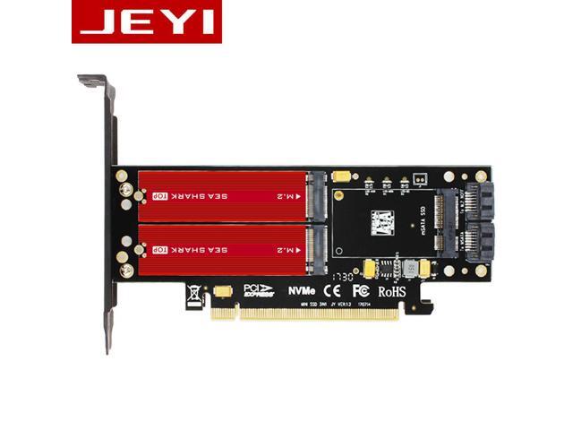JEYI SK16-PRO NVME NGFF Adapter x16 PCI-E3 Full Speed M.2 2280 aluminum sheet Thermal conductivity silicon wafer fan cooling SSD
