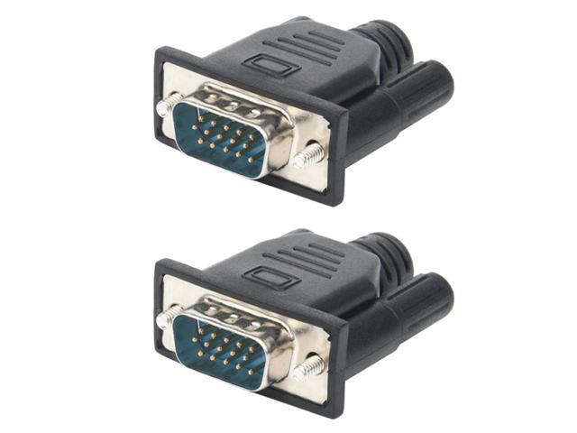 2PCS VGA Virtual Display Adapter Male Dummy Plug EDID Headless Ghost Emulator Lock Plate VGA Video Card Spoofer