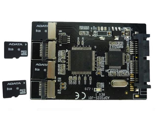 Multi Micro SD Card to Micro SATA adapter card 1.8' hdd case with RAID 4 TF to 16 pin SATA converter
