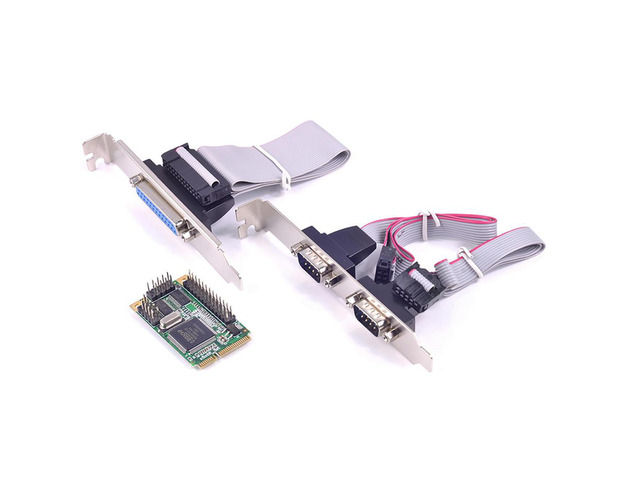 mini PCIe to 2 Port Rs232 LPT Parallel IEEE 1284 Controller card mini PCI-e to DB25 printer LPT port adapter for mini ITX