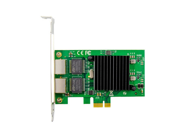 PCIE X1 2 Port 1000M Gigabit Ethernet Dual Ports RJ45 Lan Network Card Chip 82576 Networking Pci-e Ethernet Server