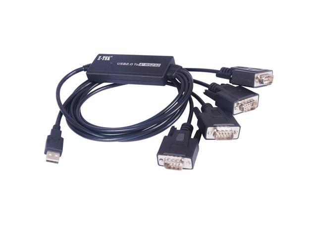 FTDI CHIP 4 Port USB to Serial RS232 DB9 Adapter Cable