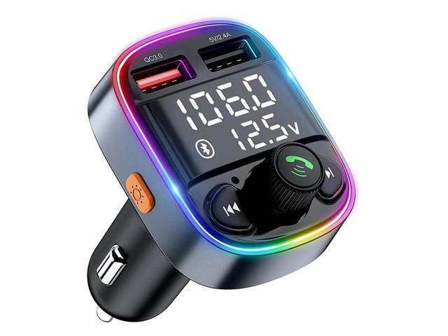 Bluetooth FM Transmitter Adapter QC3.0 Quick Charge Car Adapter Hands-Free Kit For Car Bluetooth 5.0,For TF Card And U Disk