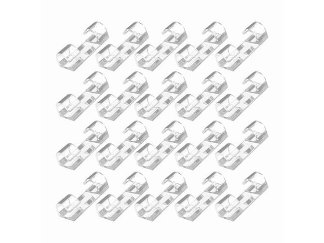 100PCS Cable Clips Cable Tidy Wire Holder with Strong Self Adhesive Pads Plastic Cord Management Organiser Transparent