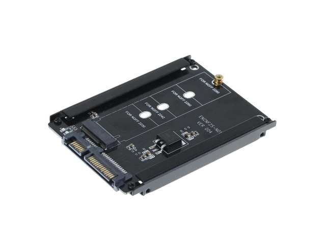 Black Case CY B+M Socket 2 M.2 NGFF (SATA) SSD to 2.5 SATA Adapter for 2230/2242/2260/2280mm M2 SSD