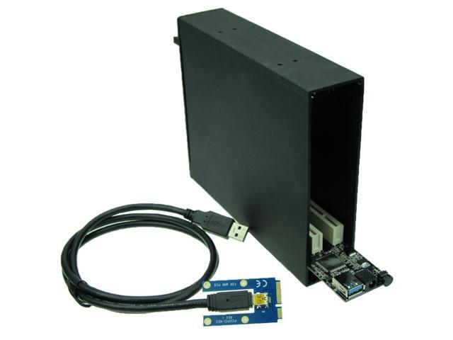Mini PCIe to Dual PCI Bus Slot Adapter with case enclosure