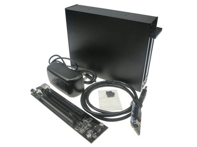 Mini PCIe to Dual PCIE 2 Ports 16x pci-e Bus Slot Adapter with case enclosure