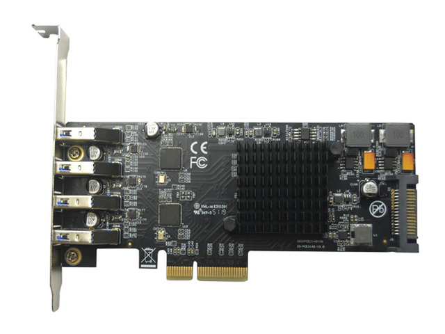 IOCREST PCIe 3.0 x4 to 4 Ports USB3.2 Gen1 Gen2 Type-A independence port speed up to 5Gbps 10Gbps Host Expansion Controller Card