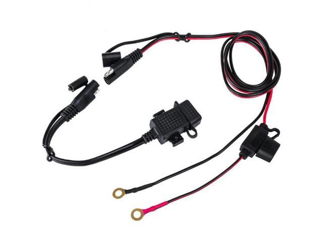 DIY SAE to USB Cable Adapter Waterproof USB Charger Quick 2.1A Port with Inline Fuse for Motorcycle Cellphone Tablet GPS