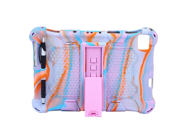 Silicone Case for Teclast M40 P20HD P20 10.1 Inch Tablet Case Tablet Stand with Pen for Teclast P20HD(Purple Pink)