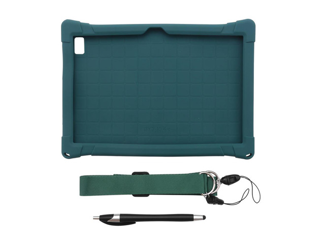 Case Cover for Teclast P20HD 10.1 Inch Tablet PC Stand Anti-drop Protection Silicone Case with Lanyard (Dark Green)