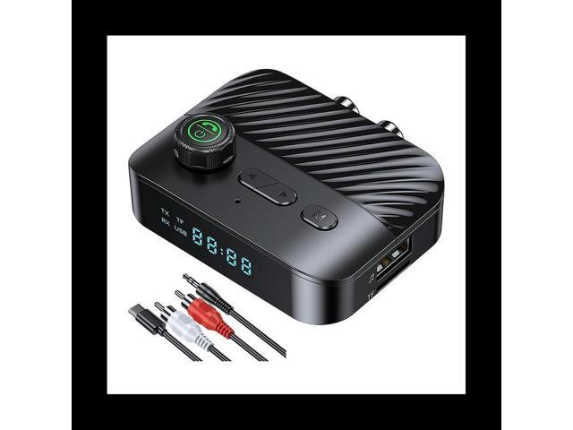 Bluetooth 5.3 Transmitter Receiver Stereo LED Screen 3.5MM AUX RCA Wireless Handsfree Music Audio Adapter for TV Car