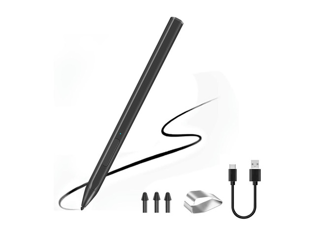 Stylus Pen Magnetic for Surface Pro 3/4/5/6/7 Pro X Go 2 Book Latpop 4096 Levels Pressure Palm Rejection-Black