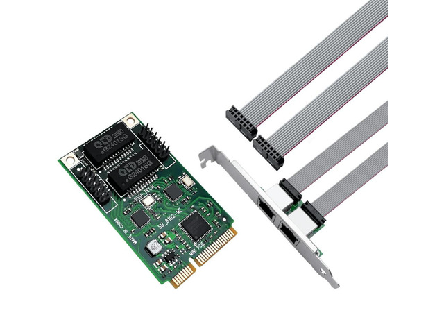 Mini PCIE to 2 Port RJ45 Network Card Network Adapter Internet Lan Adapter Ethernet Gigabit 10/100/1000Mbps for Laptop