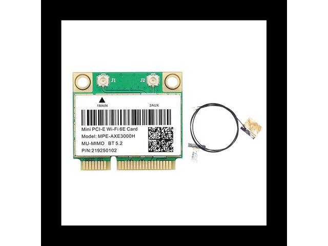 MPE-AXE3000H Card+Antenna 6E 2400Mbps Mini PCI-E for BT 5.2 802.11AX 2.4G/5G/6Ghz Wlan Network Card