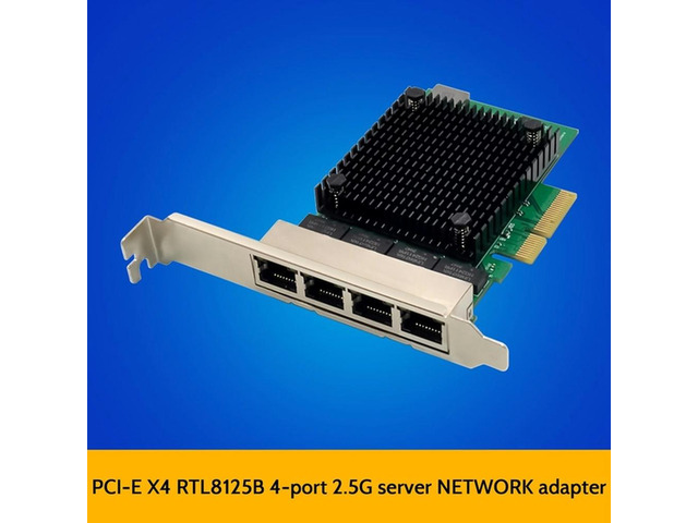 PCIE X4 2.5G Gigabit Network Card RTL8125B 4 Port Ethernet Network Card Desktop Server Network Card