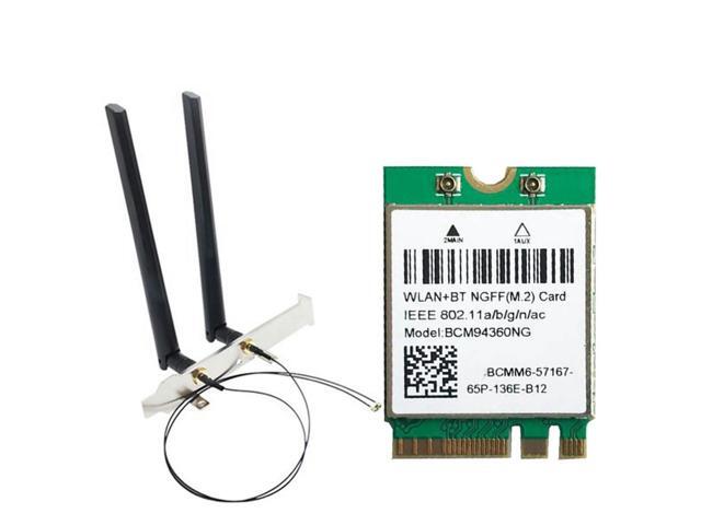 BCM94360NG Wireless Adapter M.2 Desktop Kit Hackintosh Mac OS NGFF Card Dual Band 1200Mbps Bluetooth 4.0 Window