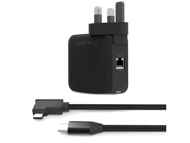 65W GaN Charger for Steam Deck Power Adapter PD3.0 Projection Screen 1000Mbps 4K Resolution for Switch(UK Plug)