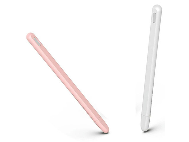Ruth's sister 2 Pcs Stylus Pen Protective Cover For Pencil 2 Cases Silicone Pencil Case Accessory, Pink & White