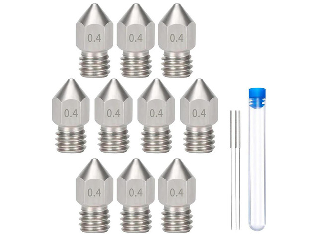 Ruth's sister 10 Pcs Mk8 0.4 Mm/1.75 Mm 3D Printer Nozzles,Hardened Stainless Steel Extruder Nozzles With 3 Pcs Nozzle Cleaning Needle