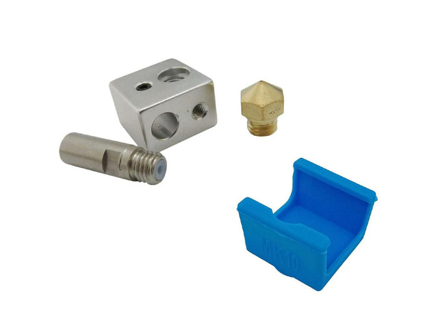 Ruth's sister MK10 Hotend Kit For 3D Printer M7 Brass Nozzle And Throat With PTFE Tube And Aluminum Heater Block