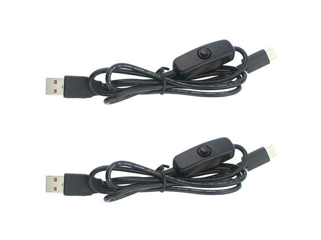 Ruth's sister 2X Power Adapter Cable 5V 3A USB To Type-C Power Supply Cord With On Off Button For Raspberry Pi 4 Model B