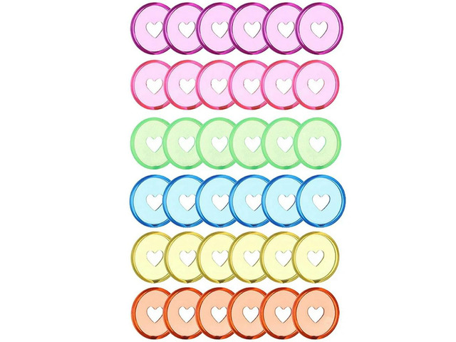 Ruth's sister 60 Pcs 24Mm Plastic Book Binding Discs, Discbound Expansion Discs, Heart Binder Rings Mushroom Hole For DIY Notebooks