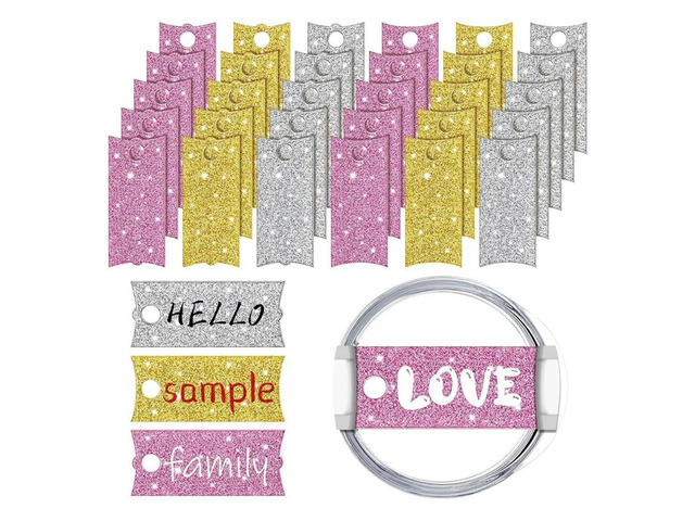 Ruth's sister 12Pcs Shiny Tumbler Name Plate Compatible For Stanley 40 Oz Cups Acrylic Nameplate Blank Name ID Tags Tumbler Lid Topper