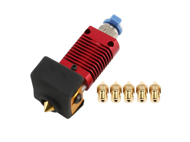 Ruth's sister Hotend Kit For MK8 Extruder,Heating Block With Silicone Cover And 5 X0.4Mm Nozzles, For Ender-3/Ender-3S/Ender-3 Pro