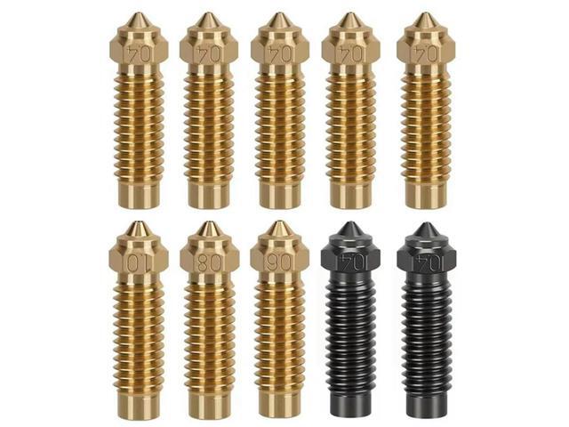 Ruth's sister 3D Printer Extruder Hotend Nozzle Kit-8Pcs Brass Nozzles, 2Pcs Hardened Steel Nozzles, For Elegoo Neptune 4 Plus/4 Max Durable