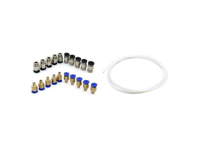 Ruth's sister 2 Meters PTFE PTFE Bowden Tube With PC4-M10 Straight Pneumatic Fitting Push To Connect + PC4-M6 Quick In Fitting