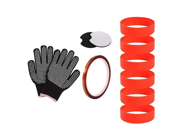 Ruth's sister Sublimation Blanks Kit - 6 Sublimation Blanks Silicone Case, 1 Pair Heat Resistant Gloves, 1 Tape, 2 Blanks Coaster