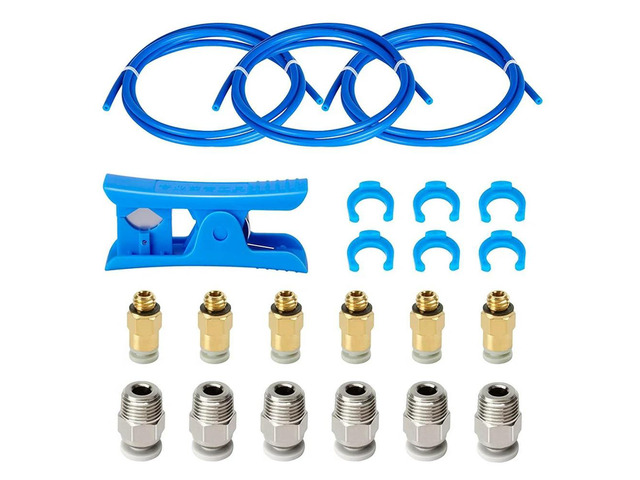 Ruth's sister Bowden Tube (1M) +KJH04-M6 Fittings + JP4-01 Pneumatic Fittings With PTFE Tube Cutter For 3D Printer 1.75Mm Filament
