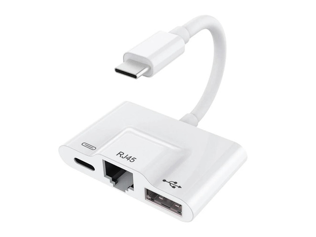 Ruth's sister 3 In 1 Charger Adapter For Type-C To Lan 100Mbps Ethernet Rj45 Adapter Otg Usb 3.0 Camera Reader For Type-C Smart Phone
