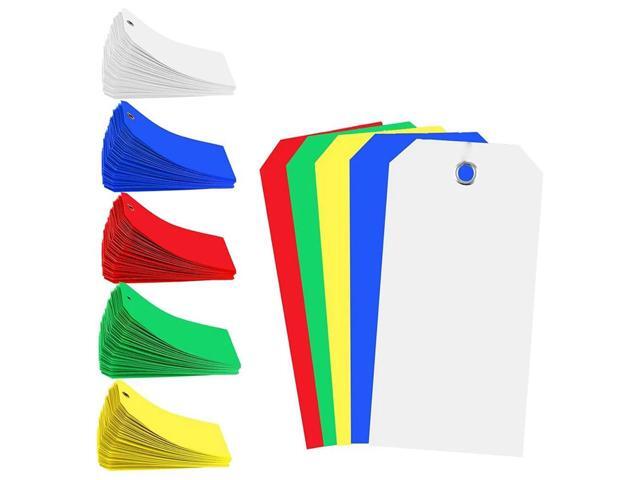 Ruth's sister 500 Pieces 4 3/4Inch X 2 3/8Inch Plastic Shipping Tags Colorful Blank Labeling Tags Waterproof Hang Tags Easy To Use