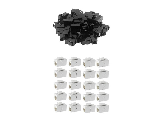 Ruth's sister 50Pack CAT6 RJ45 Keystone Jack Inline Coupler Black With 20Pack Cat6 RJ45 Keystone Jack Inline Female Connectors