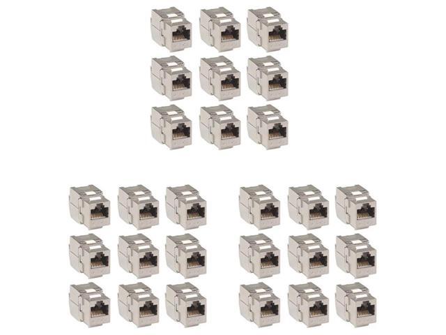 Ruth's sister 36 Pcs RJ45 Keystone Cat7 Cat6a Shielded FTP Zinc Alloy Module Network Keystone Jack Connector Adapter 10GB Network