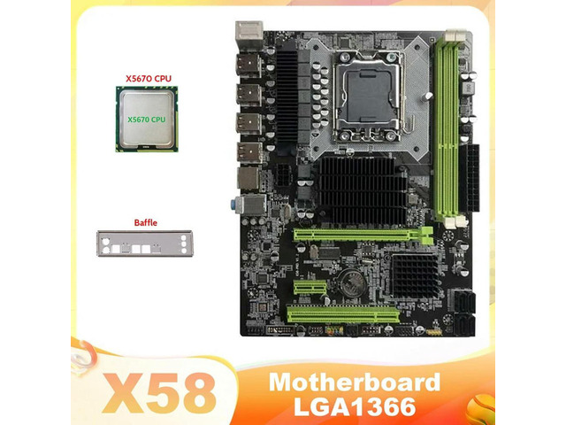 Ruth's sister X58 Motherboard LGA1366 Computer Motherboard Support XEON X5650 X5670 Series CPU Support RX Graphics Card With X5670 CPU