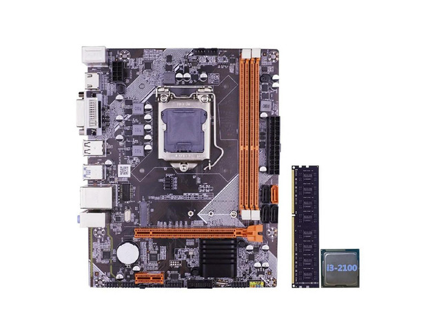 Ruth's sister Computer Motherboard B75 LGA 1155 M.2 NVME USB 3.0 SATA III Mainboard With Core I3 2100/2120 CPU 4GB 1600Mhz DDR3 Memory