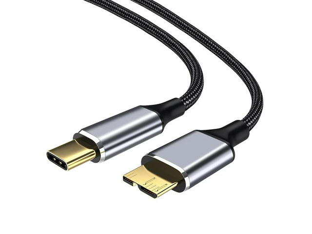 TypeC to Micro-USB 3.0 Cable 5Gbps 5A Quick Charging Cord for Hard Drive Disk TypeC to Micro-B Connector Cable,A-AB01