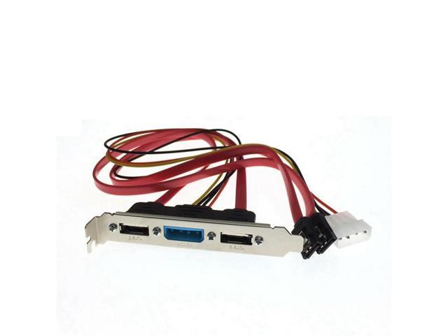 PC DIY SATA to ESATA and 4Pin IDE Molex Power PCI Bracket Slot Cable Full-Height Profile for External Hard Drive-AB01