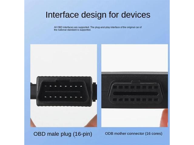 OBD2 One Divided Into Two Adaptor Wire 16 Pin 16 Core OBD Expansion Cable Connector Adapter Cable Universal with Dc5521-AB01